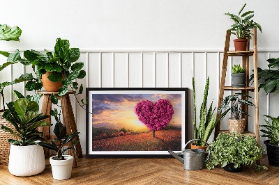 Quadro con muschio Albero a forma di cuore