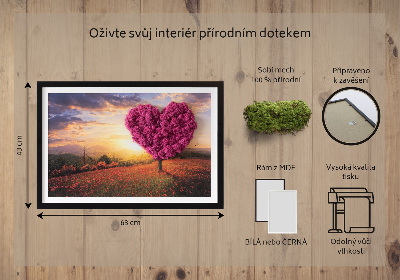 Quadro con muschio Albero a forma di cuore