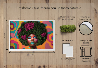 Quadro di muschio stabilizzato Una donna di Afro