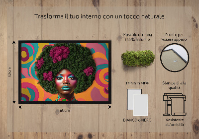 Quadro di muschio stabilizzato Una donna di Afro