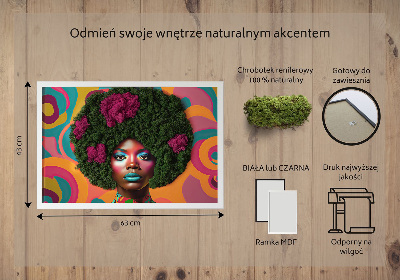 Quadro di muschio stabilizzato Una donna di Afro