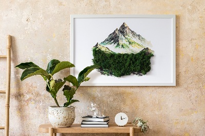 Quadro muschio stabilizzato Montagne sopra la foresta