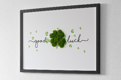 Quadro muschio L'iscrizione Good Luck trifoglio