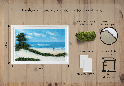 Quadro con muschio vero Amanti sulla spiaggia