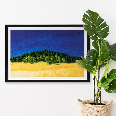 Quadro con muschio stabilizzato Paesaggio giallo-blu