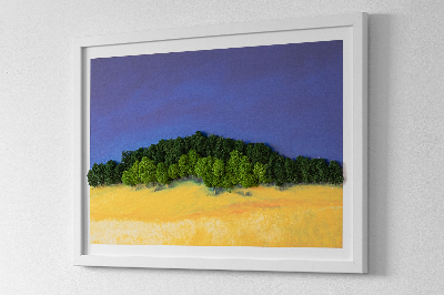 Quadro con muschio stabilizzato Paesaggio giallo-blu