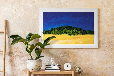 Quadro con muschio stabilizzato Paesaggio giallo-blu