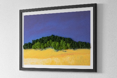 Quadro con muschio stabilizzato Paesaggio giallo-blu