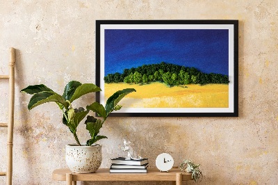 Quadro con muschio stabilizzato Paesaggio giallo-blu