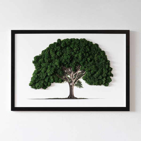 Quadro di muschio Albero su sfondo bianco