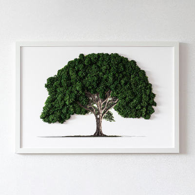 Quadro di muschio Albero su sfondo bianco