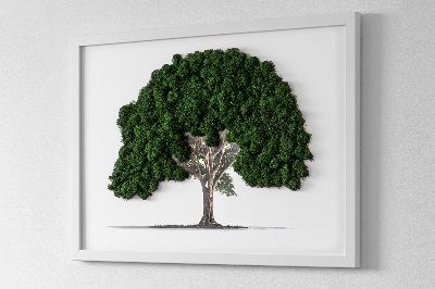 Quadro di muschio Albero su sfondo bianco