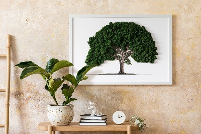 Quadro di muschio Albero su sfondo bianco