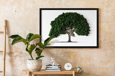 Quadro di muschio Albero su sfondo bianco