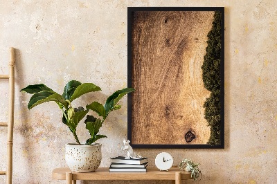 Quadro muschio stabilizzato Tavola in rovere naturale