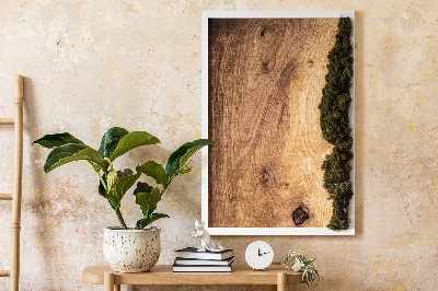 Quadro muschio stabilizzato Tavola in rovere naturale