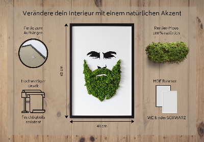 Quadro con muschio stabilizzato Hipster con la barba