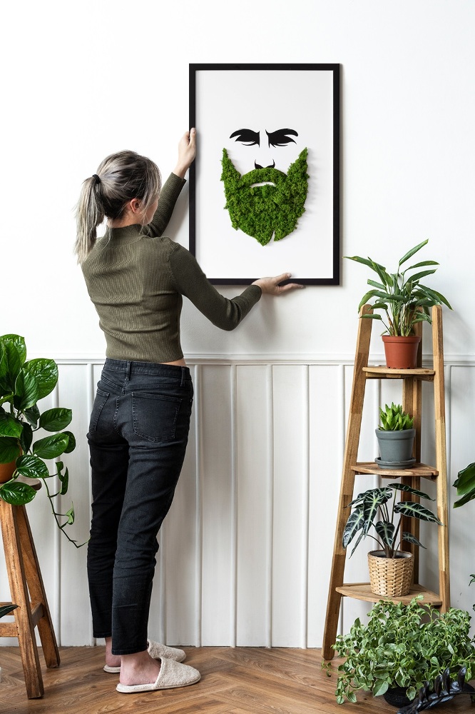 Quadro con muschio stabilizzato Hipster con la barba