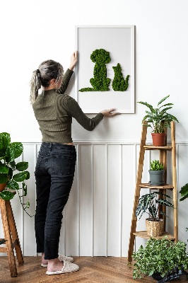 Quadro di muschio Cane con un gatto