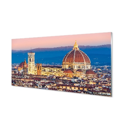 Quadro di vetro Italia cattedrale panorama notte