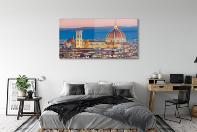 Quadro di vetro Italia cattedrale panorama notte