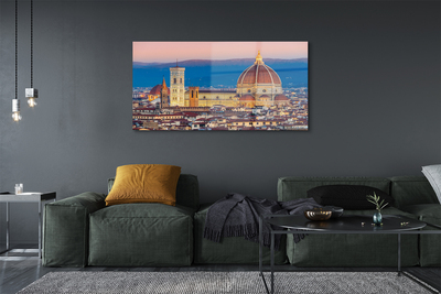 Quadro di vetro Italia cattedrale panorama notte