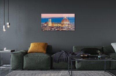 Quadro di vetro Italia cattedrale panorama notte