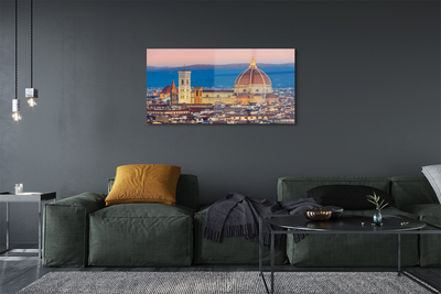 Quadro di vetro Italia cattedrale panorama notte