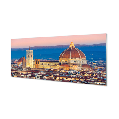 Quadro di vetro Italia cattedrale panorama notte