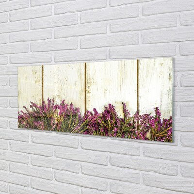 Quadro su vetro Lavagna con fiori viola