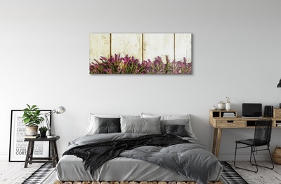 Quadro su vetro Lavagna con fiori viola