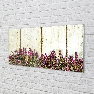 Quadro su vetro Lavagna con fiori viola