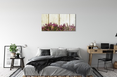 Quadro su vetro Lavagna con fiori viola