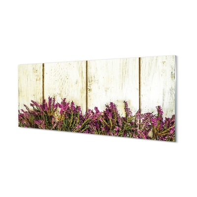 Quadro su vetro Lavagna con fiori viola