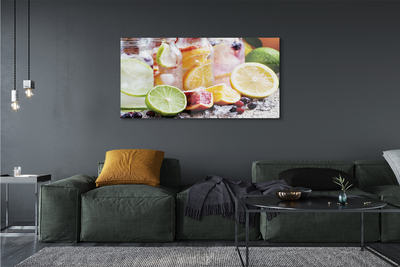 Quadro di vetro Barattoli da cocktail con ghiaccio alla frutta