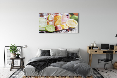 Quadro di vetro Barattoli da cocktail con ghiaccio alla frutta