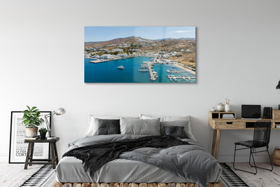 Quadro in vetro Grecia costa montagne città