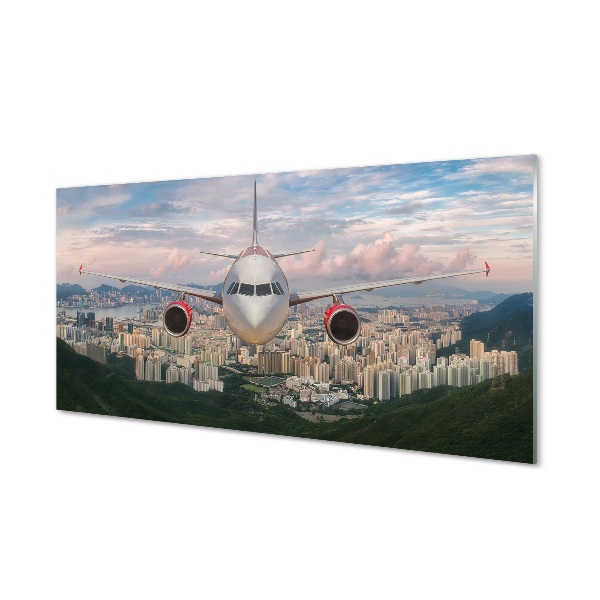 Quadro vetro Piano della città delle montagne