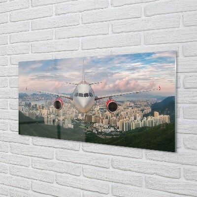 Quadro vetro Piano della città delle montagne