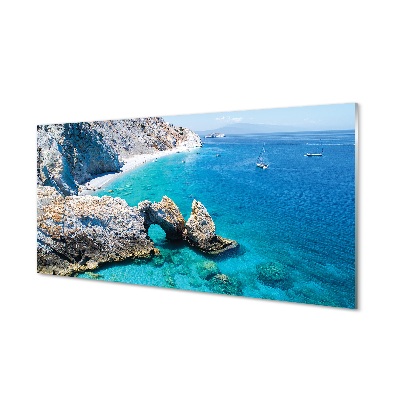 Quadro vetro Grecia spiaggia mare costa