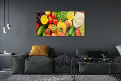 Quadro in vetro Cavolfiore kiwi cetriolo