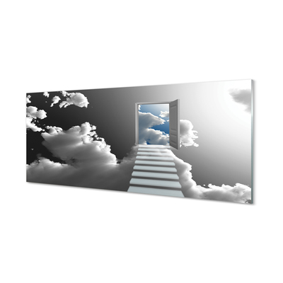 Quadro vetro Nuvole della porta della scala
