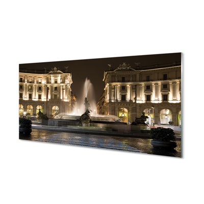 Quadro vetro Fontana di roma di notte