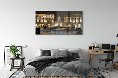 Quadro vetro Fontana di roma di notte