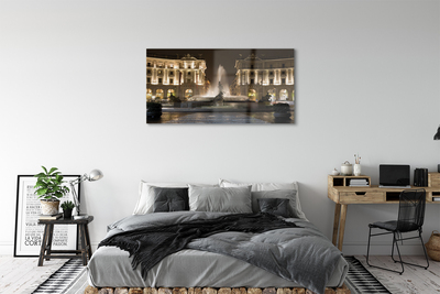 Quadro vetro Fontana di roma di notte