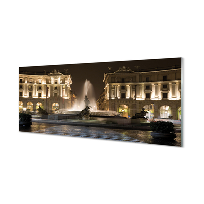 Quadro vetro Fontana di roma di notte