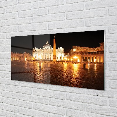 Quadro vetro Piazza della basilica di roma di notte