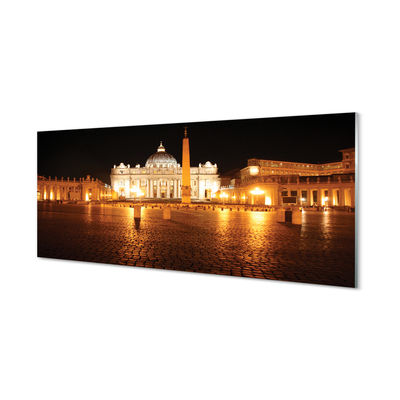 Quadro vetro Piazza della basilica di roma di notte