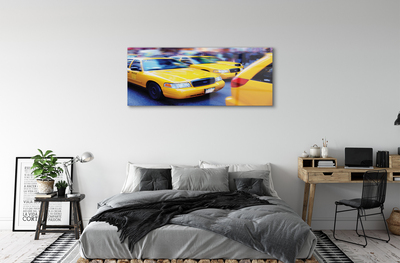 Quadro di vetro Taxi giallo città