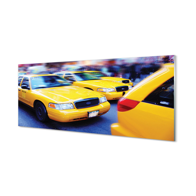 Quadro di vetro Taxi giallo città